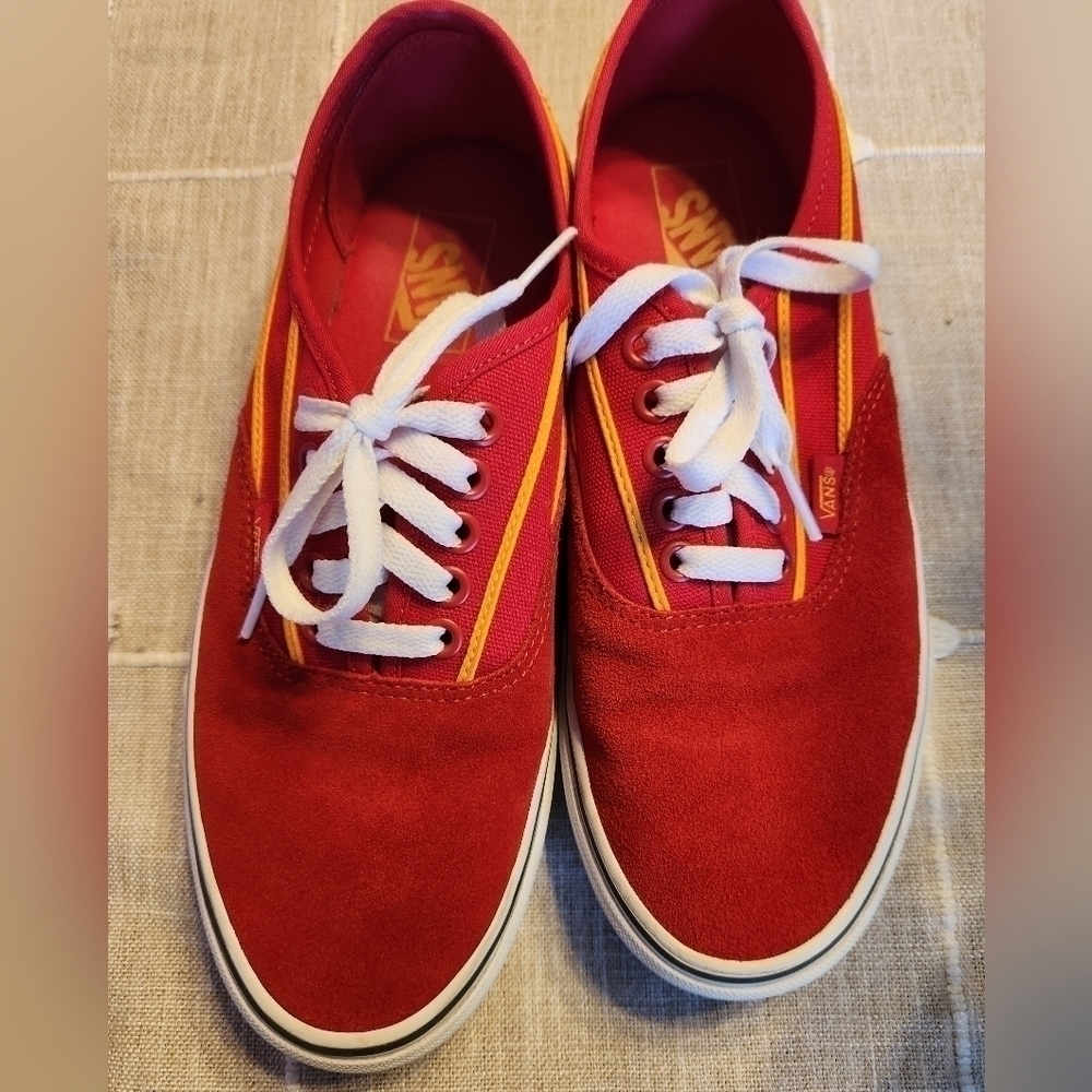 Vans Original Racing Red/Cadmium Yellow Unisex Sneakers M 8/ W 9.5 Chiefs colors - Picture 1 of 12